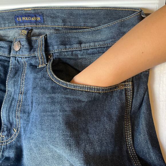 U.S. Polo Assn. Men Jeans size 36x30 Dark Blue Mid Rise Straight Leg Relaxed Fit - Picture 7 of 10